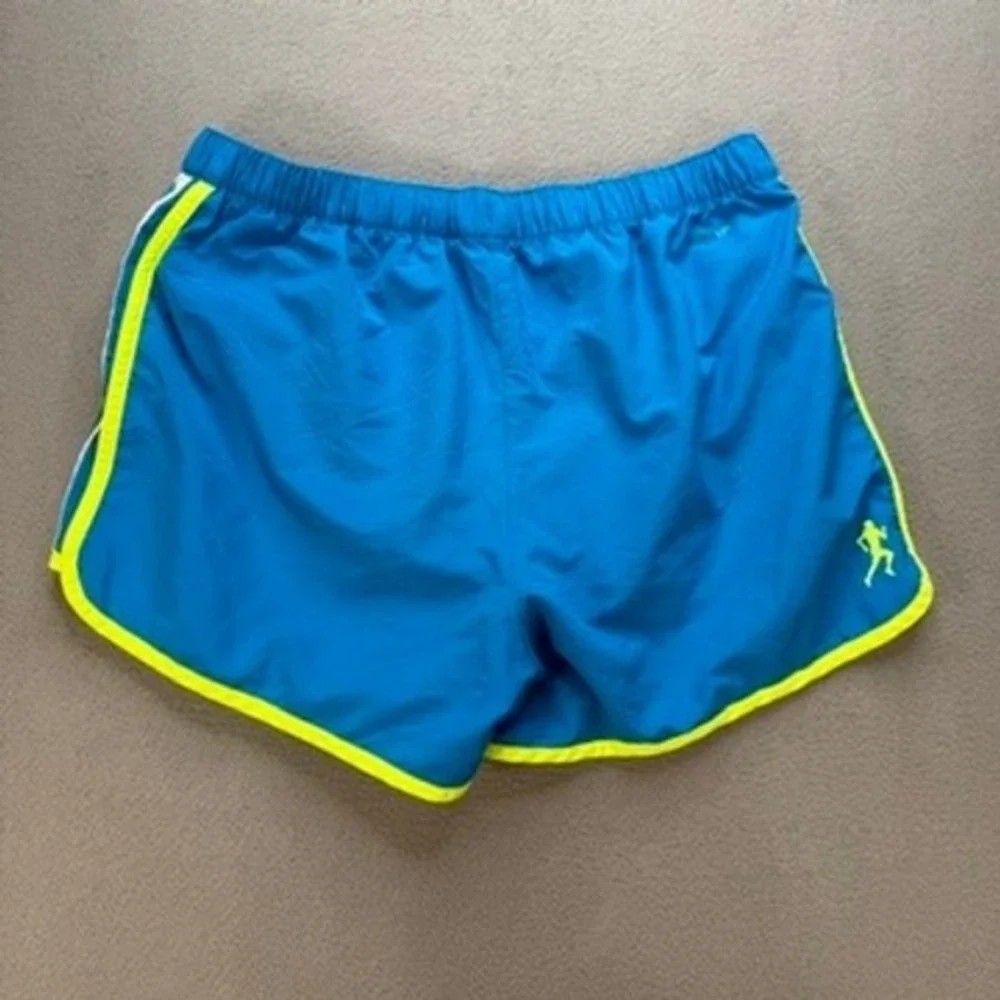 Adidas Running Shorts Marathon 10 Regular Fit Medium Blue Neon Yellow 3 Stripe